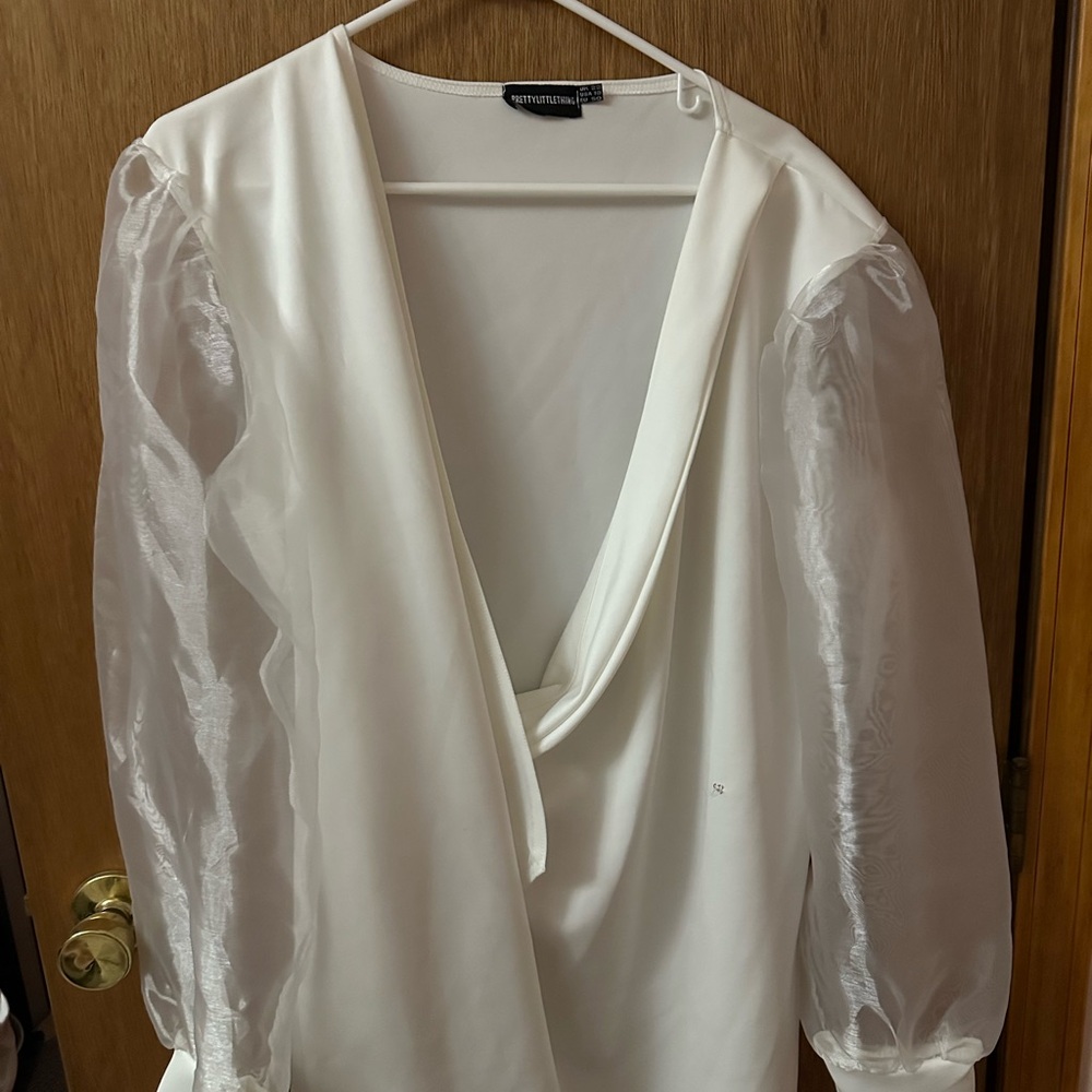 PrettyLittleThing Cream Dress